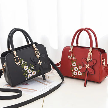 Xajzpa Fashion Brand Women Embroidery Solid Color Shopper Totes Large Capacity Handbag Ladies Luxury Design Shoulder Crossbody Bag
